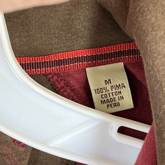 Tommy Bahama Mens Sweatshirt Medium Maroon Pima Cotton 1/4 Zip Mock Neck - Picture 5 of 8